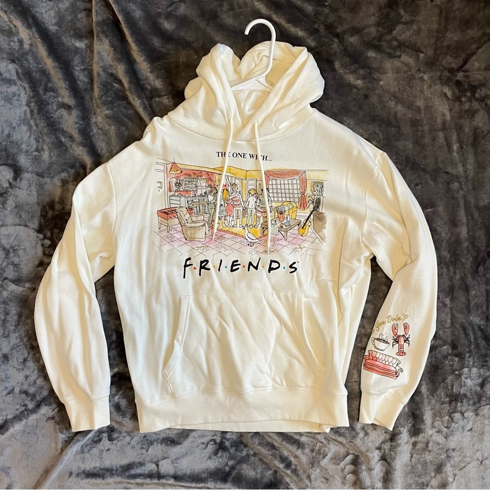 Friends Cream Hoodie with Front Pocket